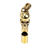 Zerodeko Sifflet en Cuivre Vintage de Crâne, Sifflet D'extérieur Portable pour Urgence et Arbitre, Design Effrayant Halloween, Accessoire Décoratif pour Fête et Survivalisme, Présent