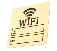 Zerodeko Signe Wifi Autocollant Mural Miroir Doré Panneau Acrylique Auto Adhésif pour Restaurant Bureau Chambre Décoration