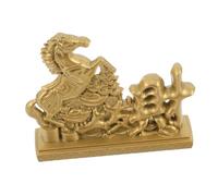 Zerodeko Statue Cheval Feng Shui Doré Figurine Astrologie Chinoise pour Décoration Salon Bureau Élégante Sculpture et Prospérité Cadeau Significatif pour Nouvel an et Ouverture