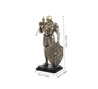 Zerodeko Statue de Chevalier Médiéval Résine Sculptée Figurine Décorative Dorée pour Bureau et Salon Ornement Artistique et Élégant pour Collectionneurs et Amateurs Histoire