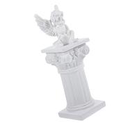 Zerodeko Statue De Colonne Romaine en Résine 2 Pcs Figurine De Colonne Décorative Sculpture Artisanale Blanche Et Dorée Décoration Intérieure Style Grec Salon Jardin