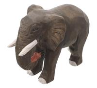Zerodeko Statue Éléphant Bois Sculpture Décorative Artisanale Figurine Animale pour Bureau Maison Symbolique Sagesse Loyauté Santé