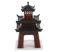 Zerodeko Statue Miniature de pagode Chinoise, modèle d'architecture | Accessoire de jardin zen, ornement de paysage bonsaï oriental, décoration intérieure, construction de jardin féerique,