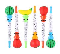Zerodeko Stylo à Bille Décompression 6 Pièces Cartoon Fruit Créatif | PU, Design Fruité Adorable, Usage Examen et Bureau, pour Papier et Fournitures Scolaires Couleur Aléatoire Plusieurs styles