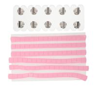 Zerodeko Support D’Entraînement pour Nail Art en Acrylique Base Rectangulaire Mate à Bord Fleuri 10 Pastilles D’Argile Rose Présentoir pour Capsules D’Ongles pour Formation Manucure
