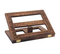 Zerodeko Support de Bible en bois fabriqué à la main, support de lecture | Rehausseur de Bible pliable 13,8 po x 10 po, rangement pliable, pour la décoration de missel de chapelle d'église,