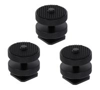 Zerodeko Support de Griffe Porte-Accessoires Noir et Double Couche Vis Filetée 1/4 Pouce 3pcs en Alliage D'aluminium pour Trépied DSLR et Moniteur