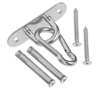 Zerodeko Support de Plafond Stable et Facile à Installer Ovale Argenté en Acier Inoxydable pour Anneaux de Gymnastique, Yoga, Battle Rope, pour Usage Intérieur et Extérieur
