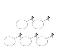Zerodeko Support Mural Argenté en Fer pour Ballons de Sport 5 Pièces | Compatible Slatwall, Trous Pré-percés, Vis Incluses, Rangement Simple, pour Boutique et Gymnase