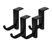 Zerodeko Support Mural pour Casque Audio Noir en Plastique Léger, Lot de 4 Crochets Simples pour Suspendre des Casques de Petite à Grosse Taille, pour Café ou École