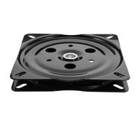 Zerodeko Support Pivotant Carré 15 Cm X 15 Cm en Métal Noir, Pied Pivotant pour Chaise de Bar et Tabouret, Mécanisme Roulements Intégrés, Base Robuste 1,5 Mm D'épaisseur, Accessoire