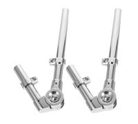 Zerodeko Support pour Tom Tambour en Acier Inoxydable Argenté, Paire de Supports de Batterie Légers et Stables, Accessoires pour Instruments à Percussion Adaptés aux Concerts et Studios