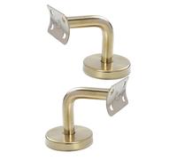 Zerodeko Supports de Main Courante en Acier Inoxydable Doré Fixation Murale 60X60 MM Lot de 2 Pièces Accessoires pour Rambarde d'Escalier Intérieur Support Robuste pour Rampes et