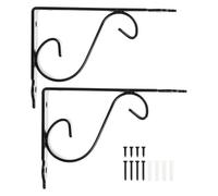 Zerodeko Supports D'étagère Triangulaires en Fer Noir 150mm X 115mm, Lot de 2 Sets de Supports Muraux Robustes Accessoires de Fixation, Équerres Renforcées Multifonctions pour Garage,