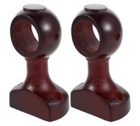 Zerodeko Supports Muraux Style Romain Lot de 2 pour Tringle à Rideaux en Bois Accessoires Décoratifs Élégants avec Motifs Naturels, Adaptés pour Salon et Salle de Bain