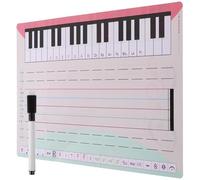 Zerodeko Tableau Blanc Effaçable à Sec pour Enseignement Musical, Tableau de Portée Réutilisable Clavier de Piano, Outil Pédagogique pour Exercices et Notation des Notes de Musique, Léger