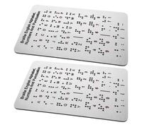 Zerodeko Tableaux de L'alphabet Braille à Points Gravés en Aluminium-plastique 2pcs pour Apprentissage Interactif des Garçon et Filles Aveugles en Milieu Scolaire