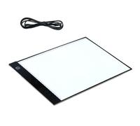 Zerodeko Tablette Lumineuse LED A4 avec Câble USB pour Dessin et Calligraphie Source Lumineuse Saine avec Stencil à Échelle Portable en Acrylique pour Usage Professionnel