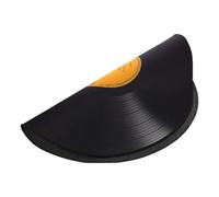 Zerodeko Tapis Disque Vinyle Rond Noir Rétro des Années 80 en Polyester Antidérapant et Facile à Nettoyer, pour Espace à Thème Musical et Zones à Fort Passage