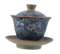 Zerodeko Tasse à Thé Céramique avec Couvercle Bol Chinois Vintage pour Infusion de Noir et Oolong Design Pratique et Artisanal