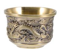 Zerodeko Tasse à Thé Chinoise en Alliage de Zinc Or, Petite Tasse à Thé Décorative Vintage, Facile à Nettoyer et Sûre, Style Rétro Chinois pour Maison et Dégustation