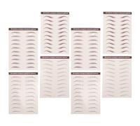 Zerodeko Tatouages Temporaires pour Sourcils Marron Effet Naturel, Papier Transfert Étanche 8 Feuilles pour Maquillage Confortable et Résistant la Sueur, pour Femmes