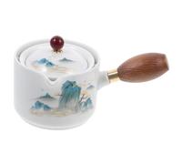 Zerodeko Théière Céramique avec Poignée Latérale Bouilloire à Thé Rotative pour Infusion Accessoire de Filtre Intégré Design Vintage pour Maison Bureau
