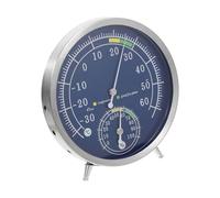 Zerodeko Thermomètre Et Hygromètre Analogique Étanche Avec Cadran Mesure De L'Humidité De La Température Et De L'Humidité Baromètre Horloge Murale Pour Garage Acier