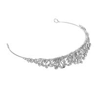 Zerodeko Tiare de Mariée Argentée en Strass, Diadème pour Adulte, Bandeau de Mariage 1 Pièce, Accessoire Coiffure pour Anniversaire, Bal et Fêtes, Couronne Princesse Élégante