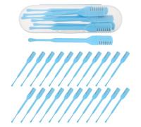 Zerodeko Tondeuse à Poils de Nez Double Face Manuelle 6 Pièces Bleue Kit Portable de Nettoyage des Oreilles et Épilateur Nasal Sûr pour Hommes Adultes Outil Multifonction 360° sans Piles