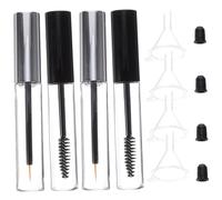 Zerodeko Tube de Mascara Vide Transparent 10 Ml X12 Kit Complet 2 Tubes Cils 4 Entonnoirs 2 Bouchons Noirs 2 Bouchons Blancs pour Maquillage Professionnel et Voyage Couleur Aléatoire
