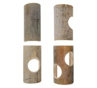 Zerodeko Tunnel Amusant en Bambou pour Hamster Nain et Cochon d'Inde, Lot de 4 Pièces, Accessoire de Cage de Tronc d'arbre pour Exploration et Environnement Sécurisé
