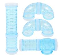 Zerodeko Tunnel en Plastique Bleu pour Agrandir Espace pour Cage à Hamster Renfort D'entrée, Ensemble 8 Pièces Labyrinthe DIY pour Souris et Gerbilles
