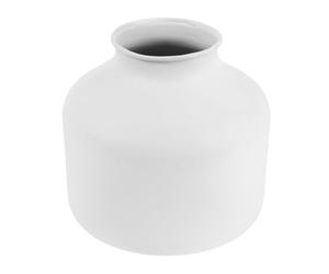 Zerodeko Vase Décoratif Moderne en Fer Blanc Mat pour Fleurs Séchées | Style Nordique Minimaliste, Finition Mate Lisse, pour Bureau, Salon et Étagère, Silhouette Industrielle