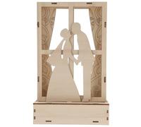 Zerodeko Veilleuse 3d en Bois, Lampe de Chevet Romantique Motif Couple, Dimensions 15x24x5 Cm, Lumière Décorative pour Mariage et Fête, Lampe de Table Élégante pour Chambre Adulte