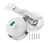 Zerodeko Verrou de Confidentialité Inoxydable de Cabine de Toilettes Indicateur et en Acier Argenté, Installation Facile pour Portes de Salle de Bain Intérieures