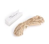 Zerodis 100 Pcs Etiquettes Kraft Carte Thank You Etiquettes de Cadeau de Mariage Fête D'anniversair Message Suspension Tag Cadeau avec Ficelle de Jute(White)