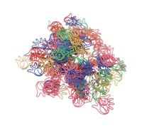 Zerodis 100 Pièces Trombones en Forme de Paume, Pinces à Mémo en Fer à Code Couleur pour le des Notes de Documents, Fournitures Scolaires de Bureau avec Boîte de Rangement