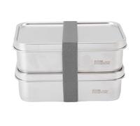 Zerodis 2 PCS Boîte à Lunch en Métal, 800 Ml 304 Lave-vaisselle en Acier Inoxydable Lavage à Disposition de Rangement Alimentaire Portable Sûr avec Sangle de Travail