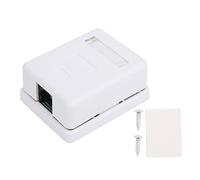 Zerodis 2PCS RJ45 Boîte à Montage en Surface, ABS Single Port Cat6 Network Junction Boîtes D'informations de Bureau avec Ruban Adhésif et Vis à Double Face pour Connexion de Socket de