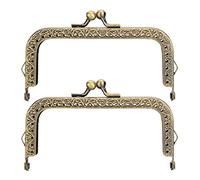 Zerodis 3,3 Pouces, 10,5 Cm, 4,9 en Sac à Main Serrez Le Fermoir à Baiser, Cadre en Arc Métallique pour Le Sac de Manche Artisanat, pour Les Filles avec Un Cadre carré en Bronze Vert Poignée de à