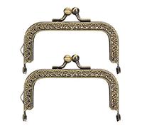 Zerodis 3,3 Pouces, 10,5 Cm, 4,9 en Sac à Main Serrez Le Fermoir à Baiser, Cadre en Arc Métallique pour Le Sac de Manche Artisanat, pour Les Filles avec Un Cadre carré en Bronze Vert Poignée de à