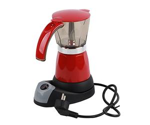 Zerodis 300ML Cafetière Electrique Moka Pot Machine à Express Cafetière Détachable de Cuisine Bouilloire Pot de Moka Electrique 480W(Red)