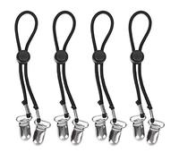 Zerodis 4 pièces Drap de lit Sangles Glisse, réglable antidérapant élastique bébé Drap de lit Poussette Attaches Bretelles Sangles Pinces(Black)