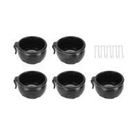 Zerodis 5 Pièces en Caoutchouc Noir Bol d'eau pour Volaille Mangeoire à Poulet Jeu D'entraînement de Volaille Gobelets à Boire pour Gibier à Ferme Coop Hydratation de