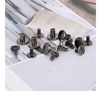 Zerodis 50 Ensembles de Rivets à Tête Plate en Cuivre Pur de 8 Mm pour Reliure de Cahier d'artisanat en Cuir 4 Options de Couleur or Argent Pistolet Bronze Projets de Bricolage Durables (cuivre 3)