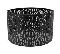 Zerodis Abat-jour Creux en Métal, Motif Feuille D'herbe D'eau en Fer pour Ampoules E27 E14, Lumière Confortable Non éblouissante avec Motif Creux, pour Lampe de Table, Lampadaire, Salon, (BLACK)