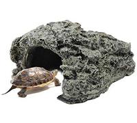 Zerodis Abri pour lézards Tortues Amphibiens Poissons Turtle Basking Platform Grotte de Résine de Reptile Petits Lézards Décoration Ornement d'aquarium(Petit)