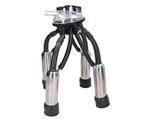 Zerodis Accessoires de Machine à Traire Ensemble de Grappes de Traite de Vache en Silicone en Acier Inoxydable Antirouille avec 4 Gobelets Trayeurs et Tubes de Pulsation pour Pompe à Vide