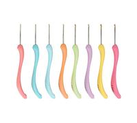 Zerodis Accessoires d'outils à Tricoter Poignée Ergonomique Matériel de Fer Ensemble d'aiguilles à Tricoter avec Marquages numérotés pour écharpes Chaussettes Couvertures Châles Pulls 8 Pièces